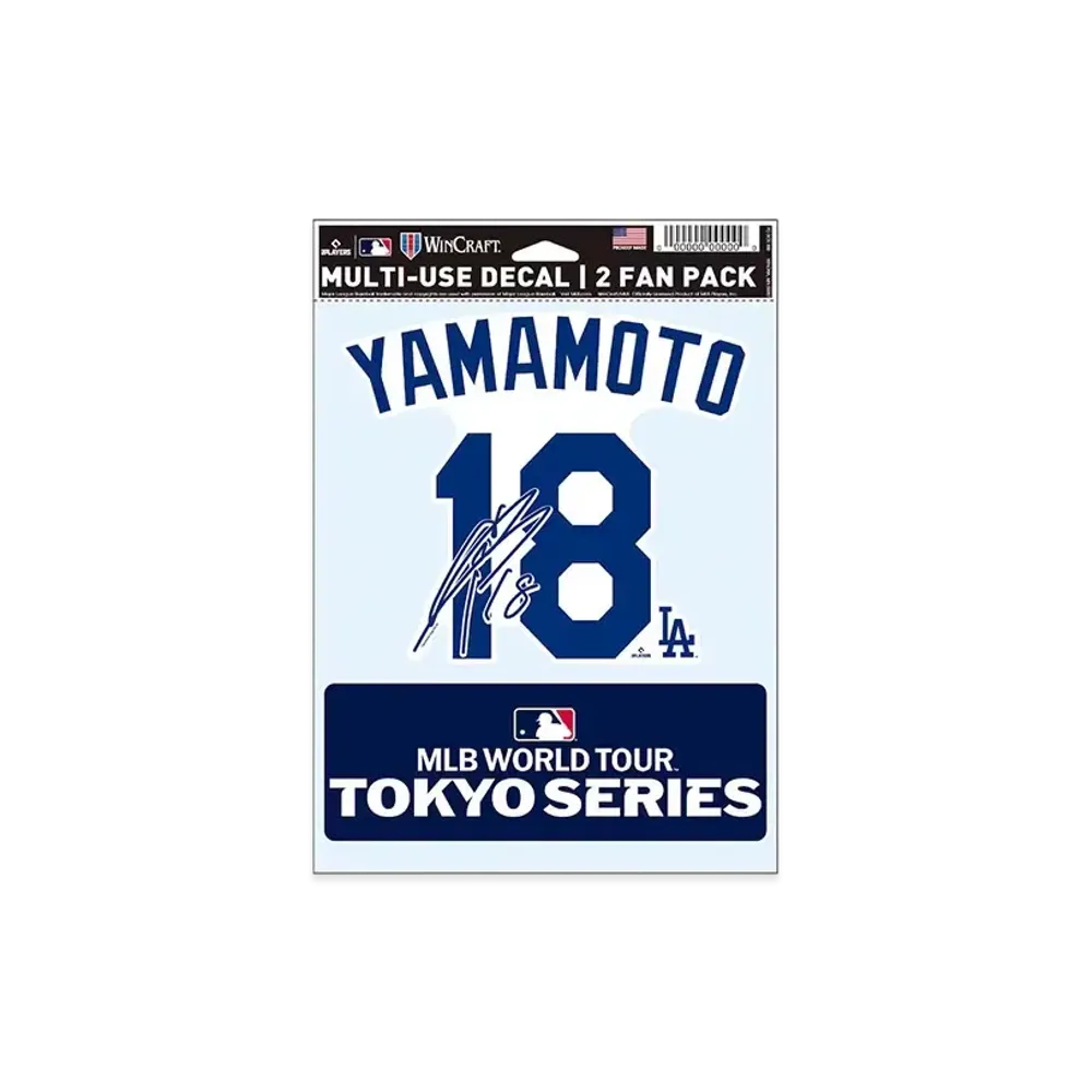 MLB Wincraft Cubs Yoshinobu Yamamoto Tokyo Series Opening Game Name & Number Fan Decal