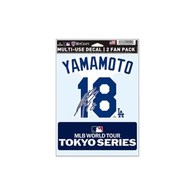MLB Wincraft Cubs Yoshinobu Yamamoto Tokyo Series Opening Game Name & Number Fan Decal