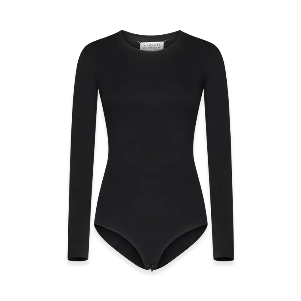 Maison Margiela Women's Viscose Long Sleeve Bodysuit "Black"