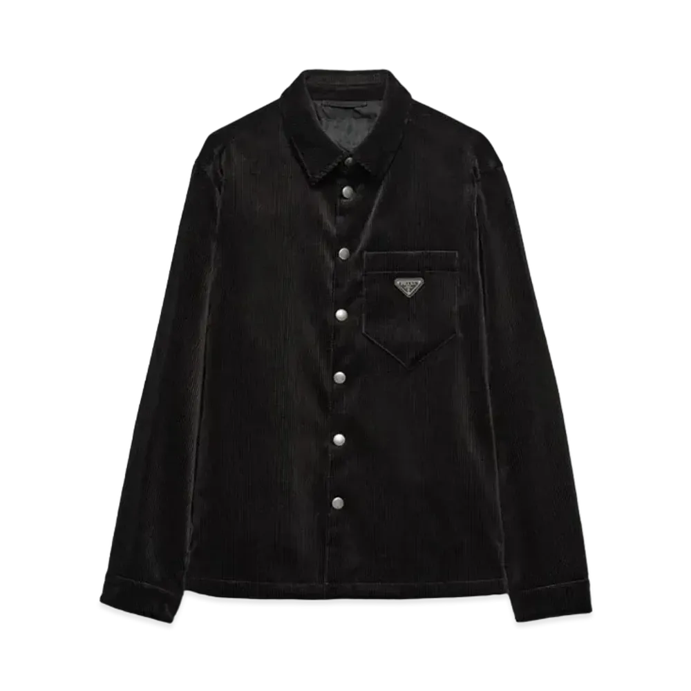 PRADA Men's Corduroy Shirt "Black"