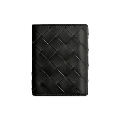 Bottega Veneta Trifold Flap Wallet "Nero"
