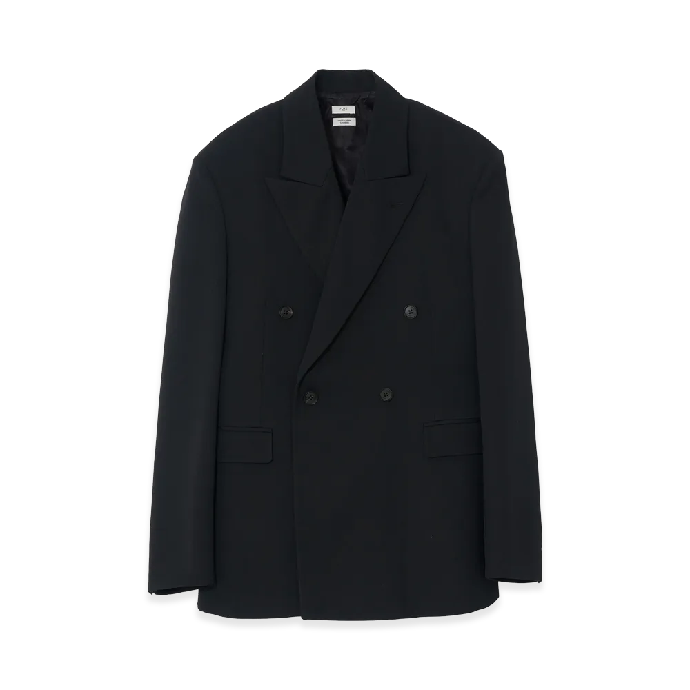 YOKE Super120's Wool Serge Double Breasted Jacket "Black"