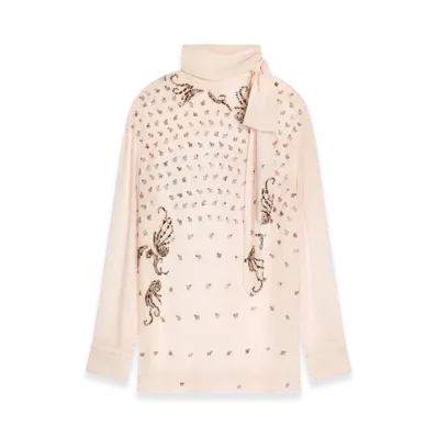 DRIES VAN NOTEN Women's Loose Fit Embellished Blouse "Blush"