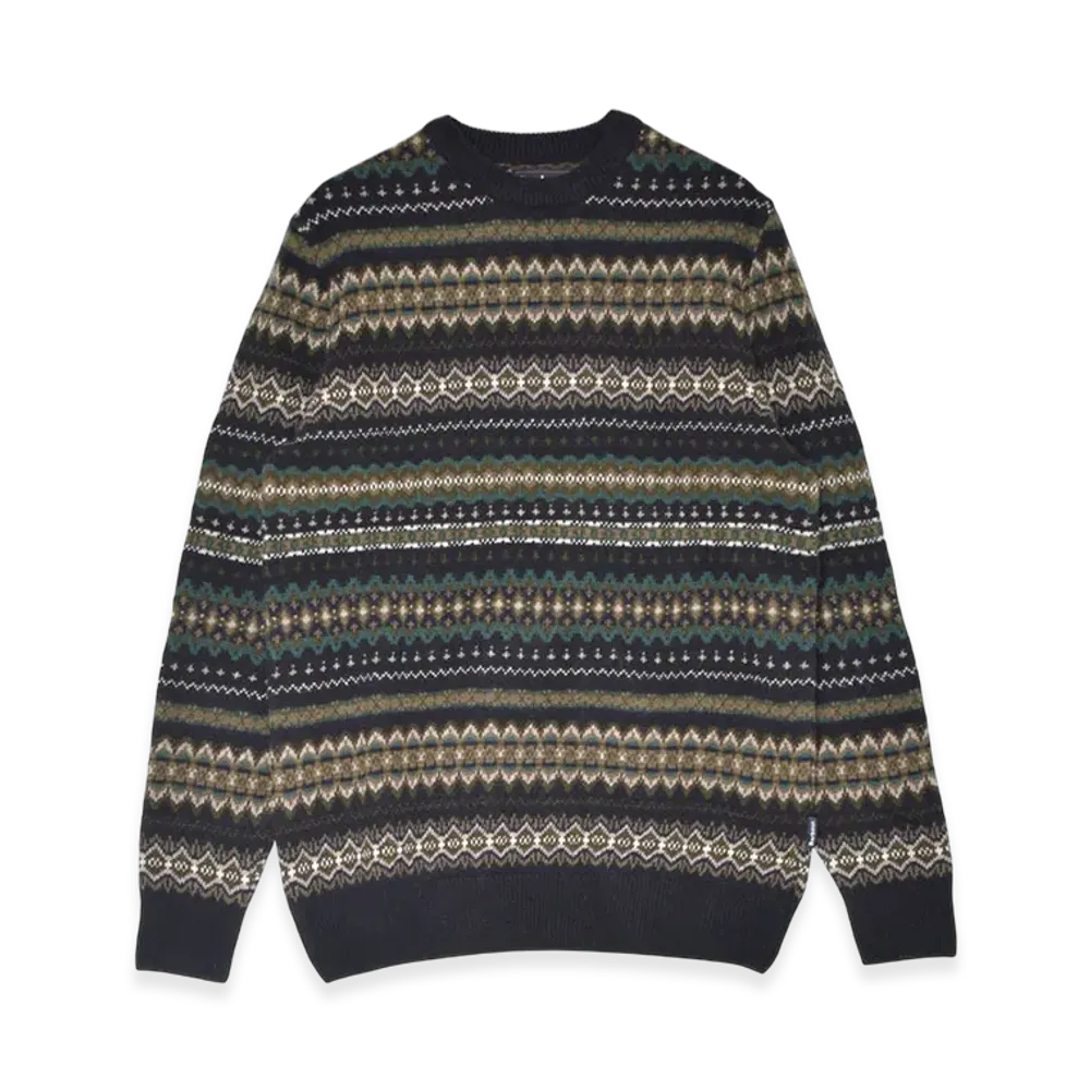 Barbour Case Fair Lsle Crew Sweater "Black Marl"