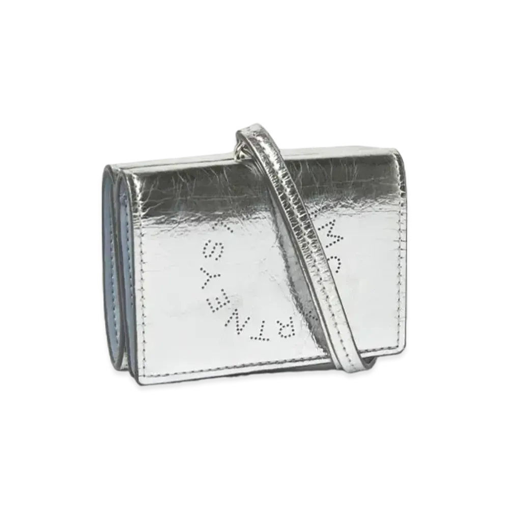STELLA McCARTNEY Logo Strap Card Holder "Metallic Silver"