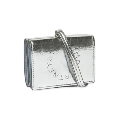 STELLA McCARTNEY Logo Strap Card Holder "Metallic Silver"