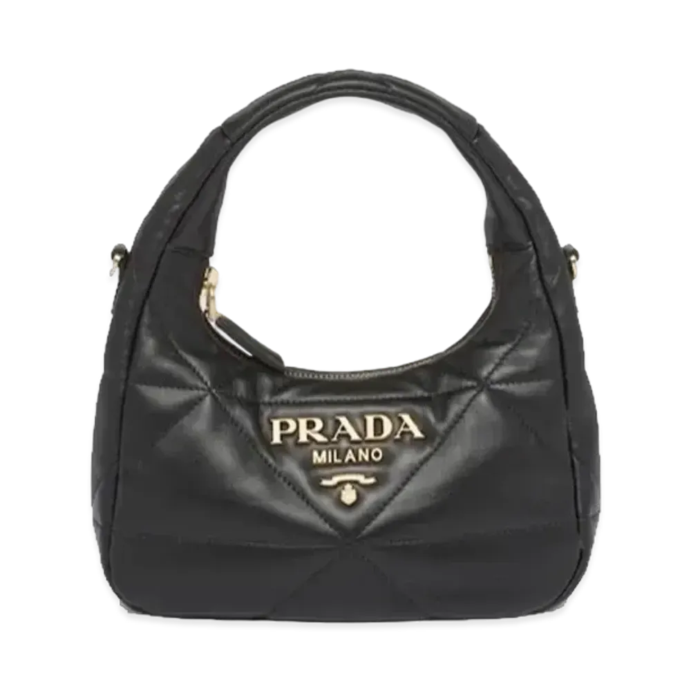PRADA Nappa Leather Mini Bag with Topstitching "Black"