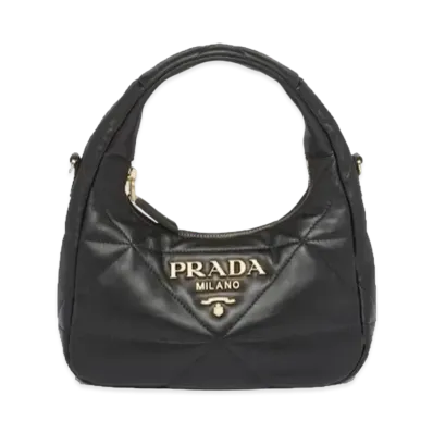 PRADA Nappa Leather Mini Bag with Topstitching "Black"