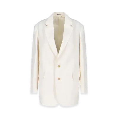 AURALEE Women's Wool Cotton Linen OX Jacket "Off White"
