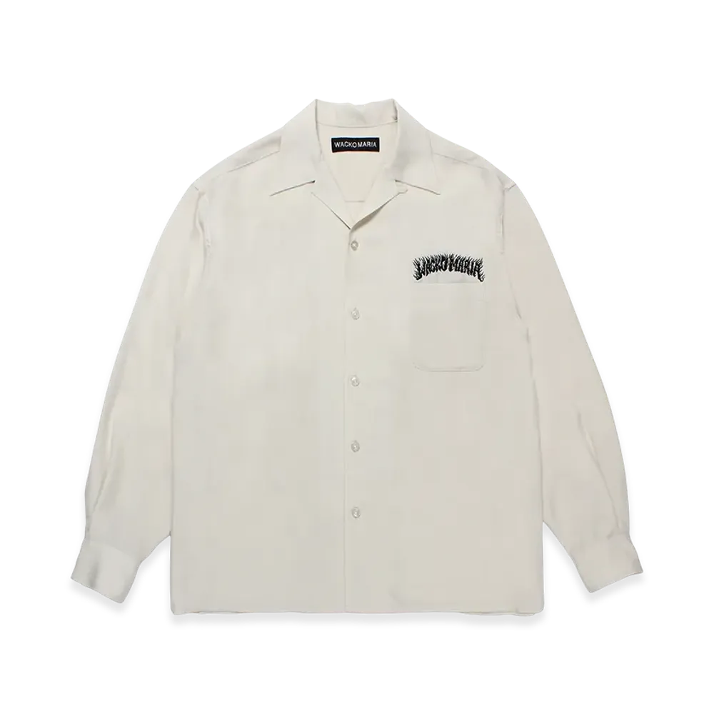 WACKO MARIA x Tim Lehi / 50'S Open Collar Shirt "Ivory"