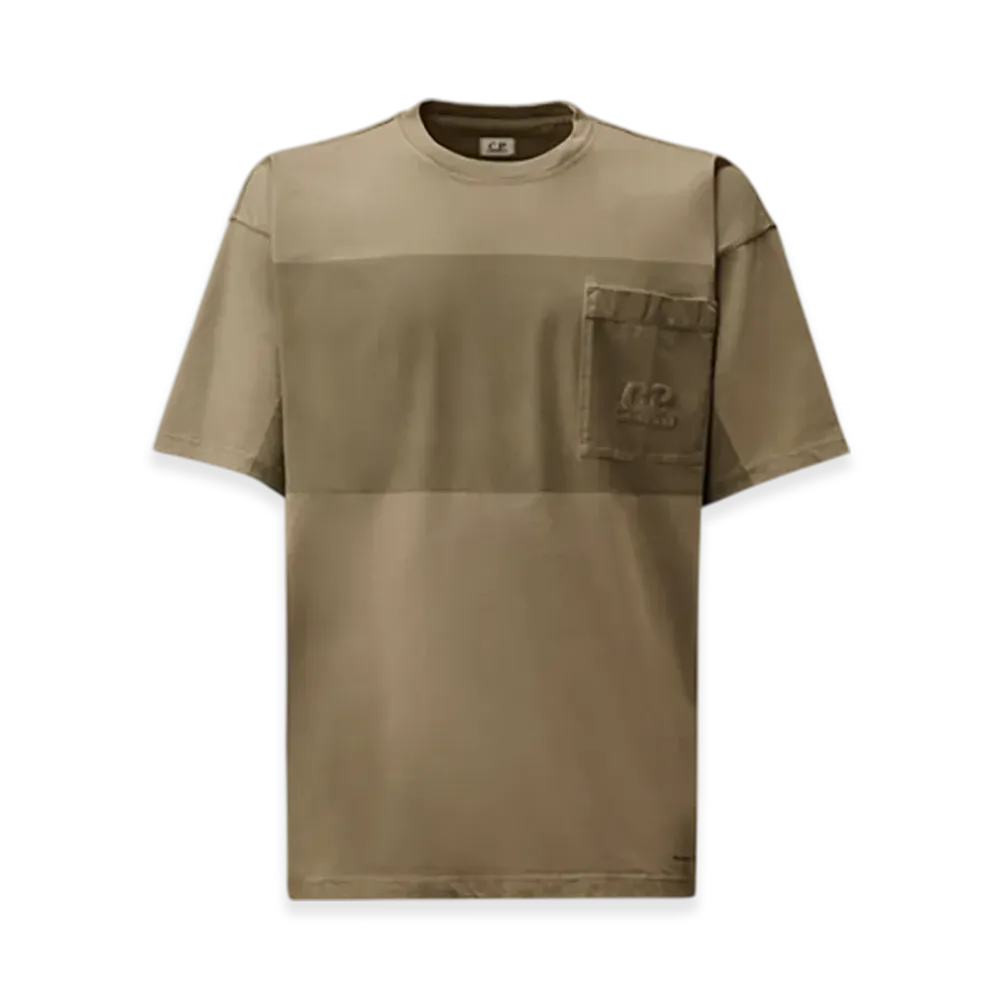 C.P. Company 24/1 Jersey Short Sleeve Printed Chest Pocket T-Shirt "Gunmetal Grey"