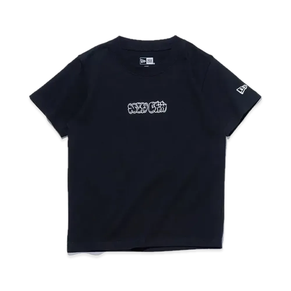 NEW ERA Kids Child Short Sleeve Cotton T-shirt Bubble Logo "Black"