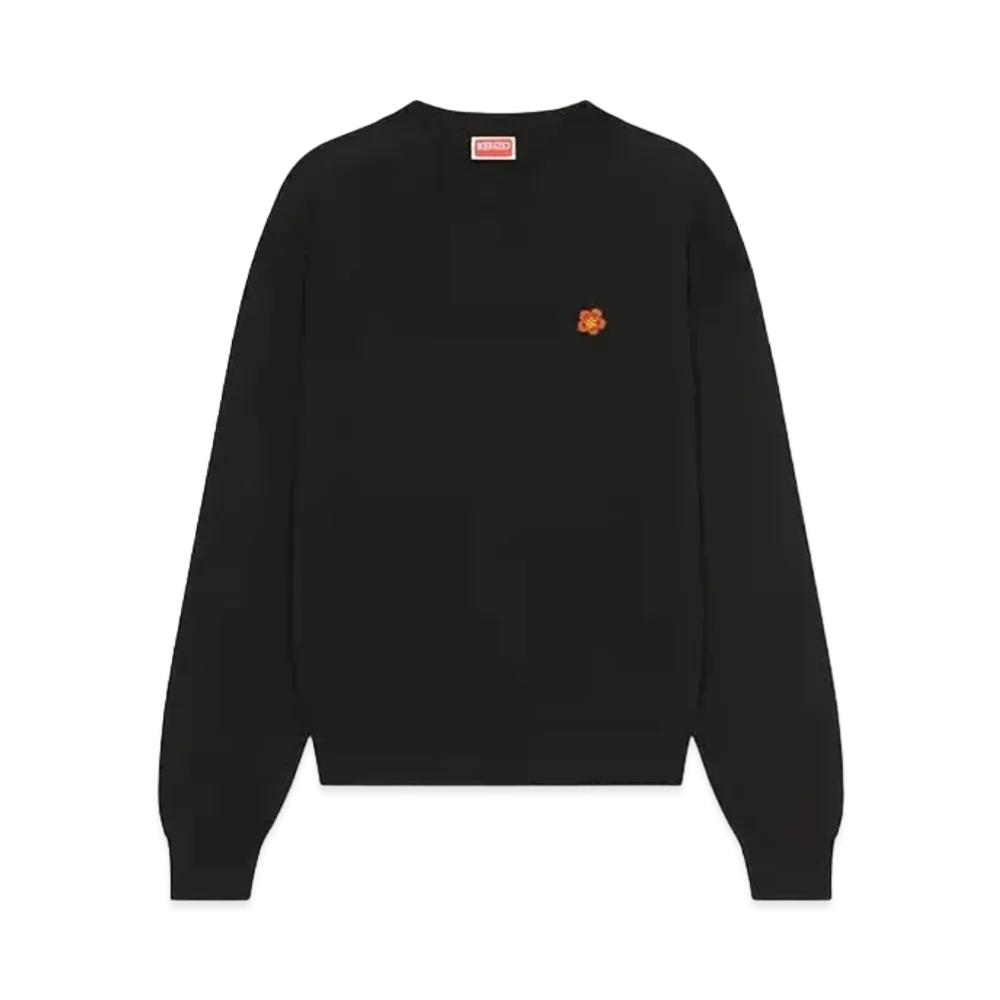 KENZO 'BOKE FLOWER' Crest Embroidery Wool Jumper "Black"