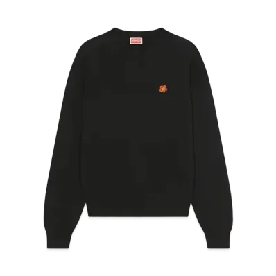 KENZO 'BOKE FLOWER' Crest Embroidery Wool Jumper "Black"