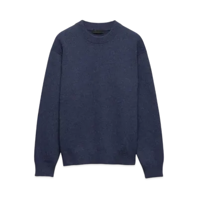 PRADA Men's Re-Cashmere Crew-Neck Sweater "Indigo Blue"