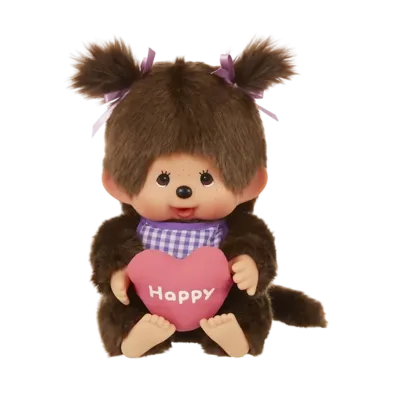 Sekiguchi Sitting Heart Cushion Monchhichi-chan