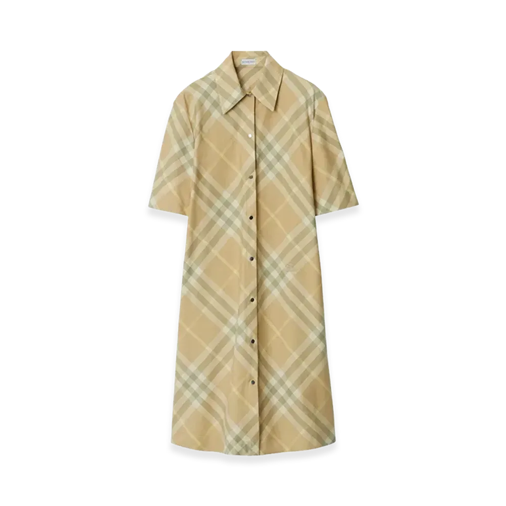 Burberry Women's Embroidered Cotton Shirt Dress "Beige"