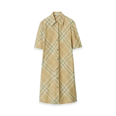 Burberry Women's Embroidered Cotton Shirt Dress "Beige"