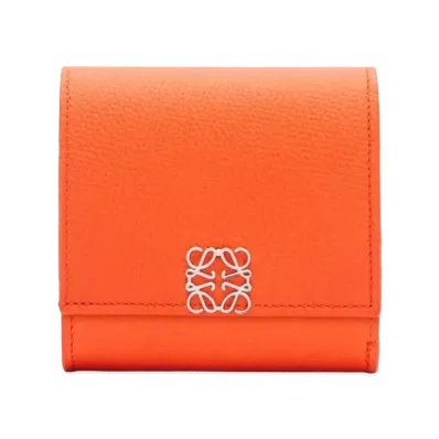 LOEWE Anagram Compact Flap Wallet Peble Grain Calf "Orange"