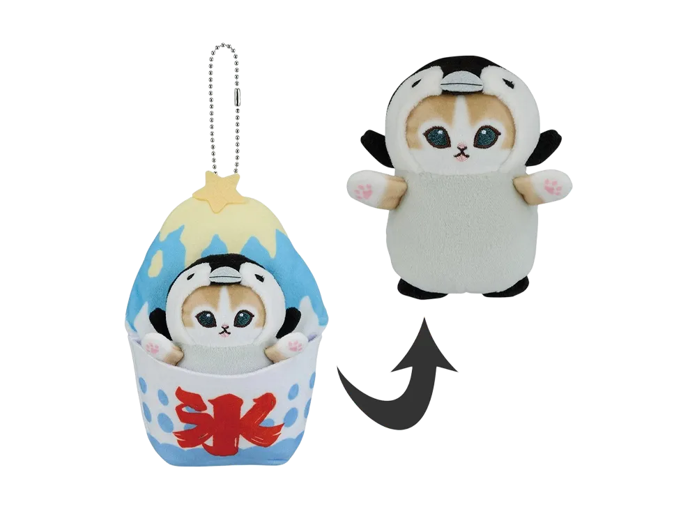 BANDAI "Ichiban Kuji" -mofusand ~Cool and Relaxing Time~- C Prize Cool Sweets Blanket Plush Mascot - Penguin Nyan