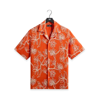 Kith Corded Floral Thompson Camp Collar Shirt "Inferno"