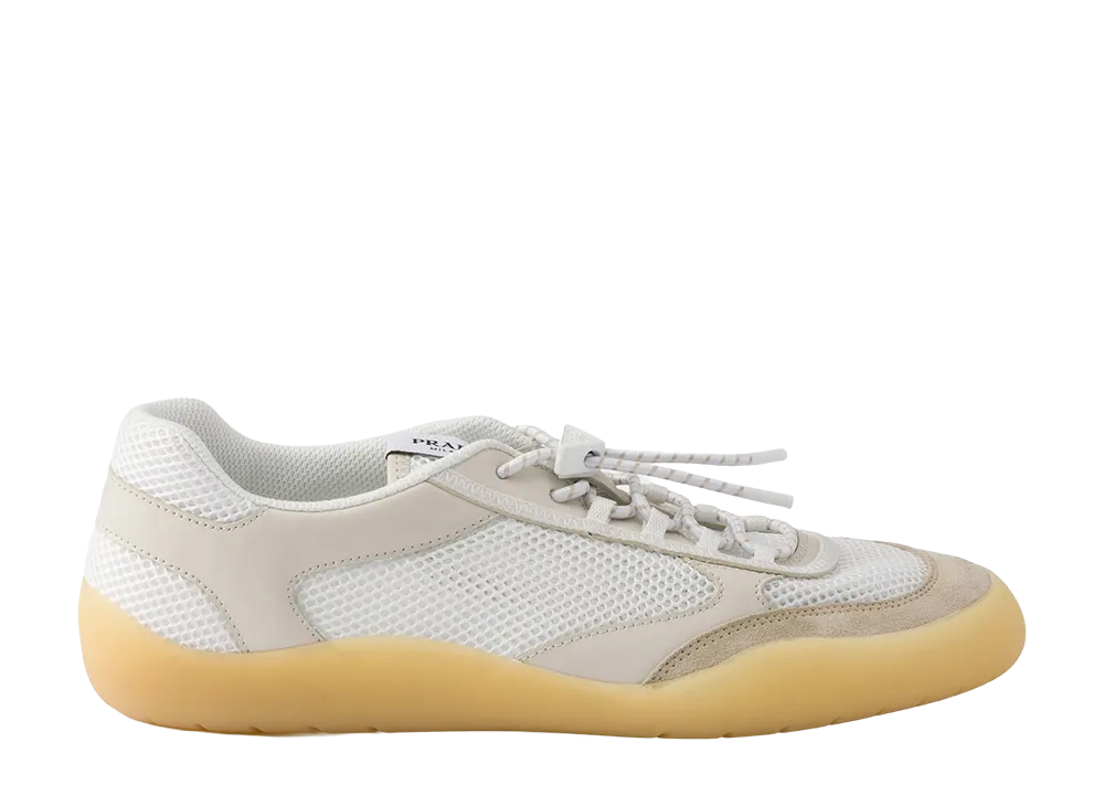 PRADA Women's Speedlock Mesh Sneakers "Chalk White"