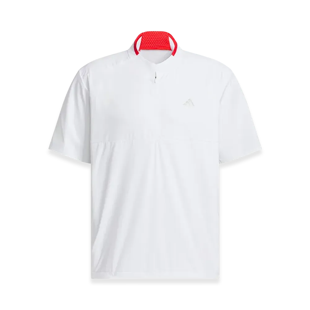adidas Golf Adizero Water-Repellent Half-Zip Short-Sleeve Window "White"