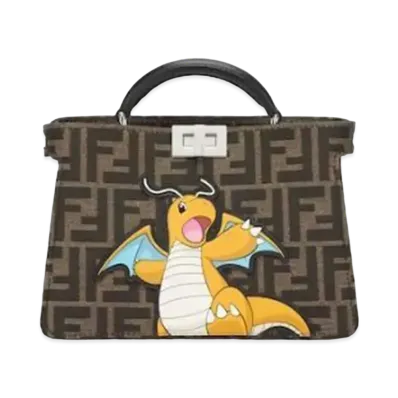 Pokemon x Fragment x FENDI Dragonite Peekaboo I See U XCross FF Fabric Bag "Brown"