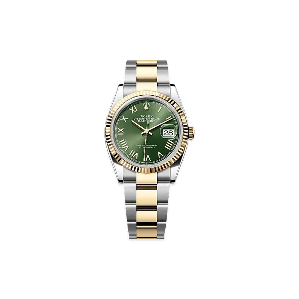 ROLEX Datejust 36 Oystersteel & Yellow Gold "Olive Green"