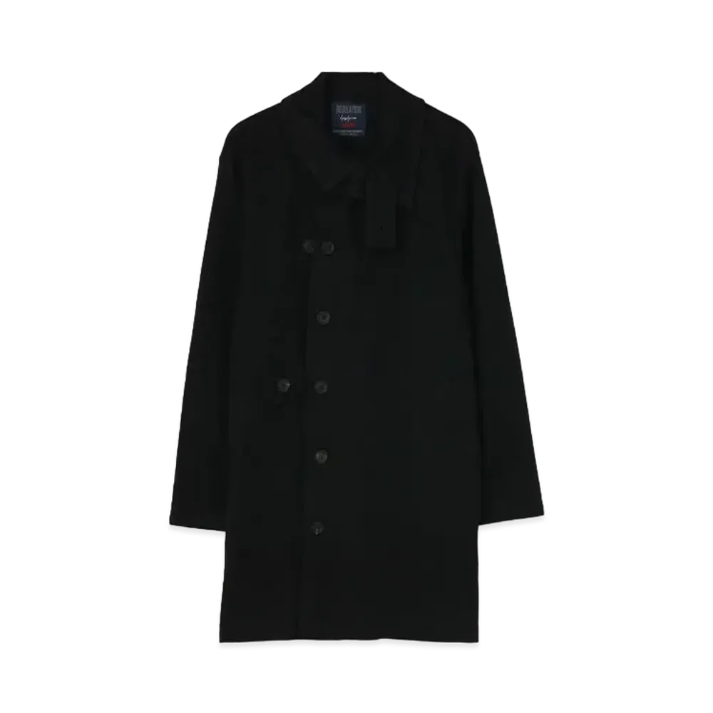Yohji Yamamoto Pour Homme REGULATION SPECIAL SOFT CARDING WOOL PS TAB TURTLE NECK "Black"