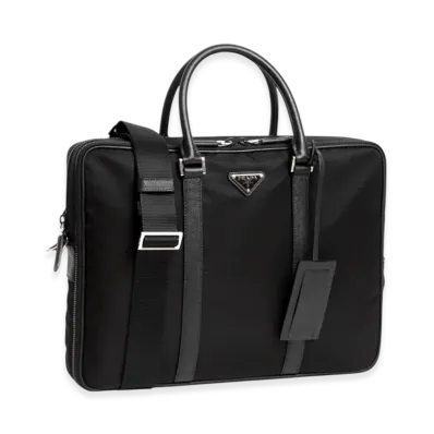 PRADA Tessuto Saffiano Briefcase "Black"