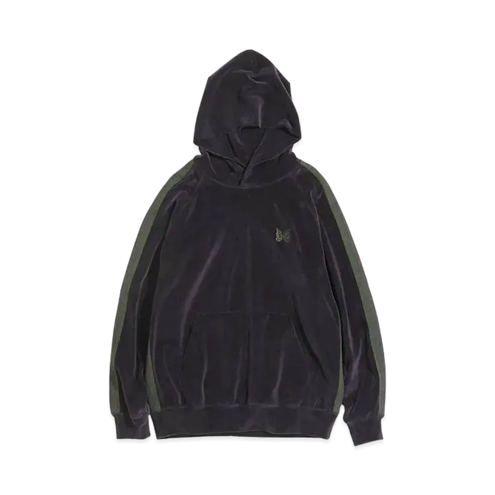 Needles TRACK HOODY - C/PE VELOUR "Egg Plant"