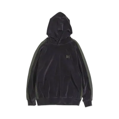 Needles TRACK HOODY - C/PE VELOUR "Egg Plant"