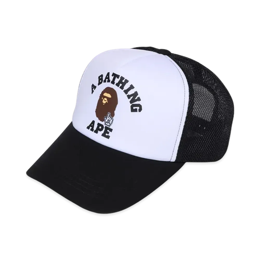 A BATHING APE Go Ape Pointer College Mesh Cap Bapec "Black"