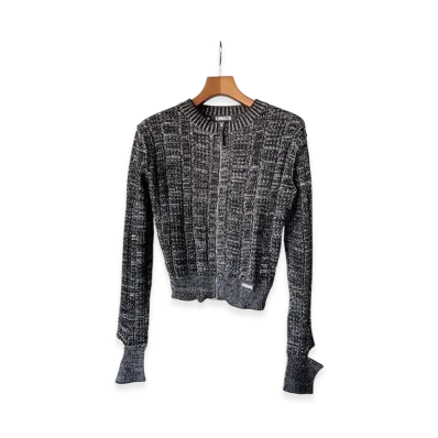 Matin Kim Slit Point Zip Up Cardigan "Black"