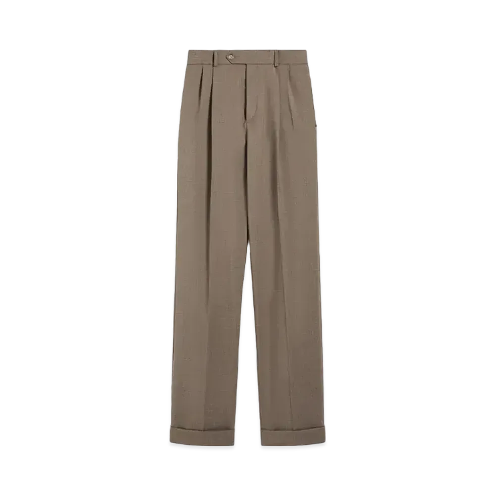 Max Mara Ferito Low Rise Stretch Wool Pants "Turtle Dope"