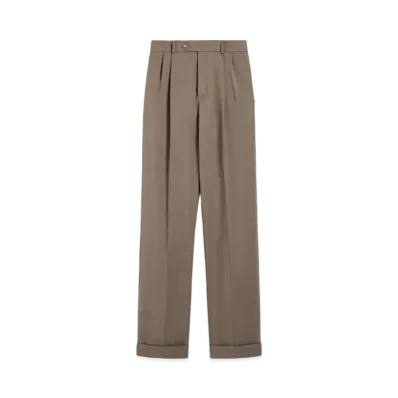 Max Mara Ferito Low Rise Stretch Wool Pants "Turtle Dope"