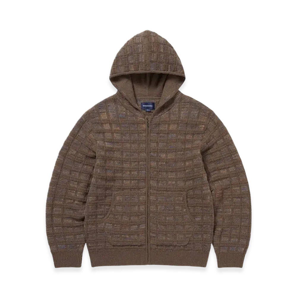 thisisneverthat Textured Knit Zip Hoodie "Brown"