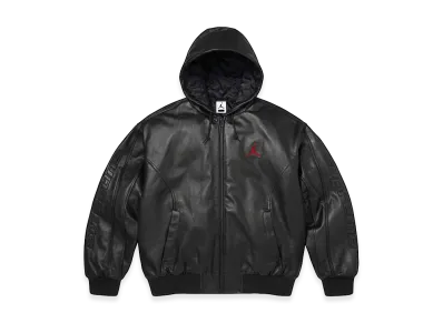 Supreme x Jordan Hooded Leather Jacket "Black"