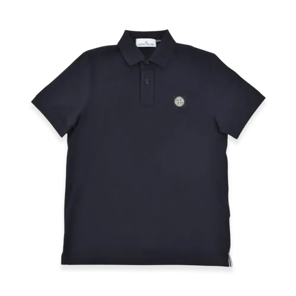 STONE ISLAND Logo Patch Polo Shirt "Navy"