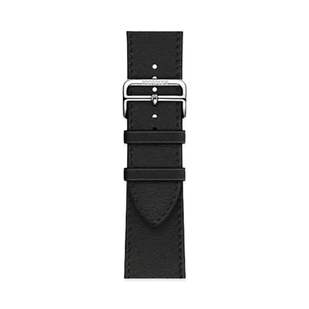 Hermes Apple Watch Band Single Tour 45mm Deployment Buckle "Black"
