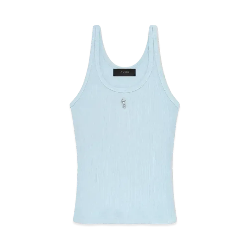 AMIRI Women's Stacked Ribbed Tank "Cerulean"