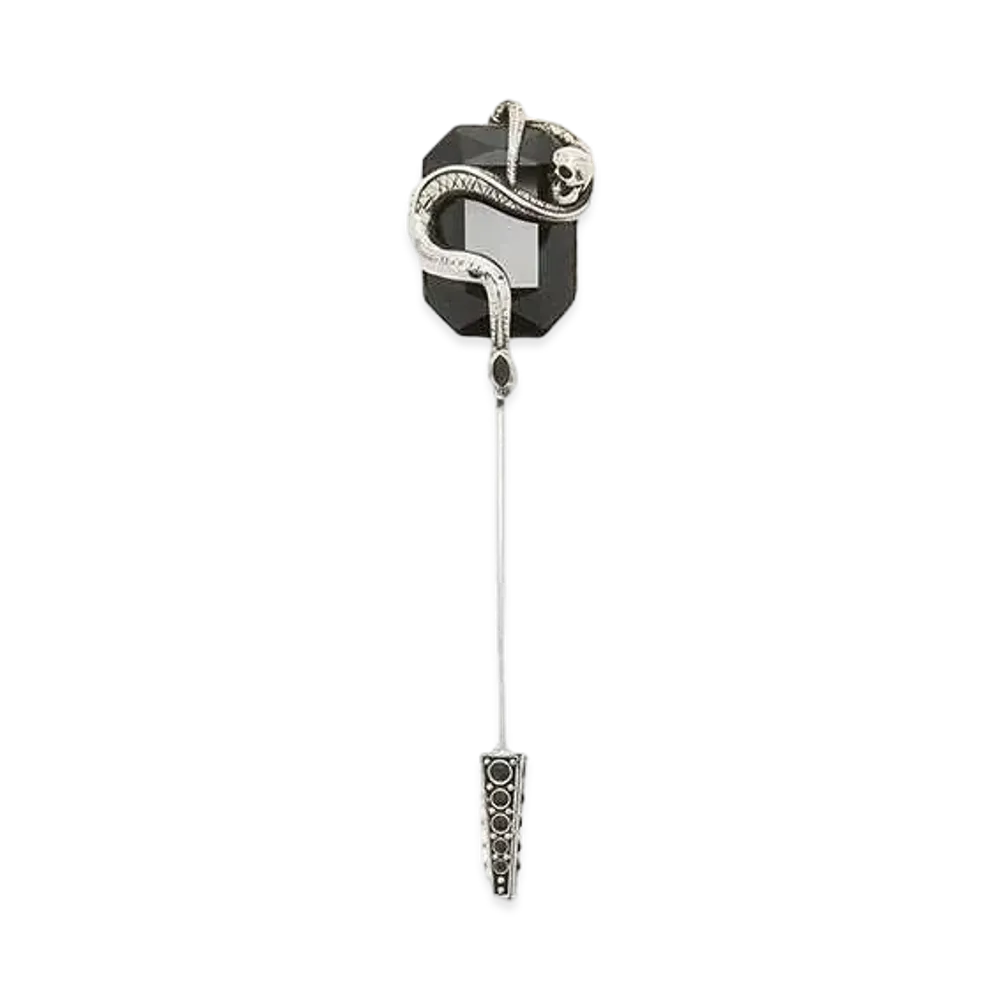 Alexander McQUEEN Snake & Skull Brooch "Antique Silver"