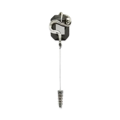 Alexander McQUEEN Snake & Skull Brooch "Antique Silver"
