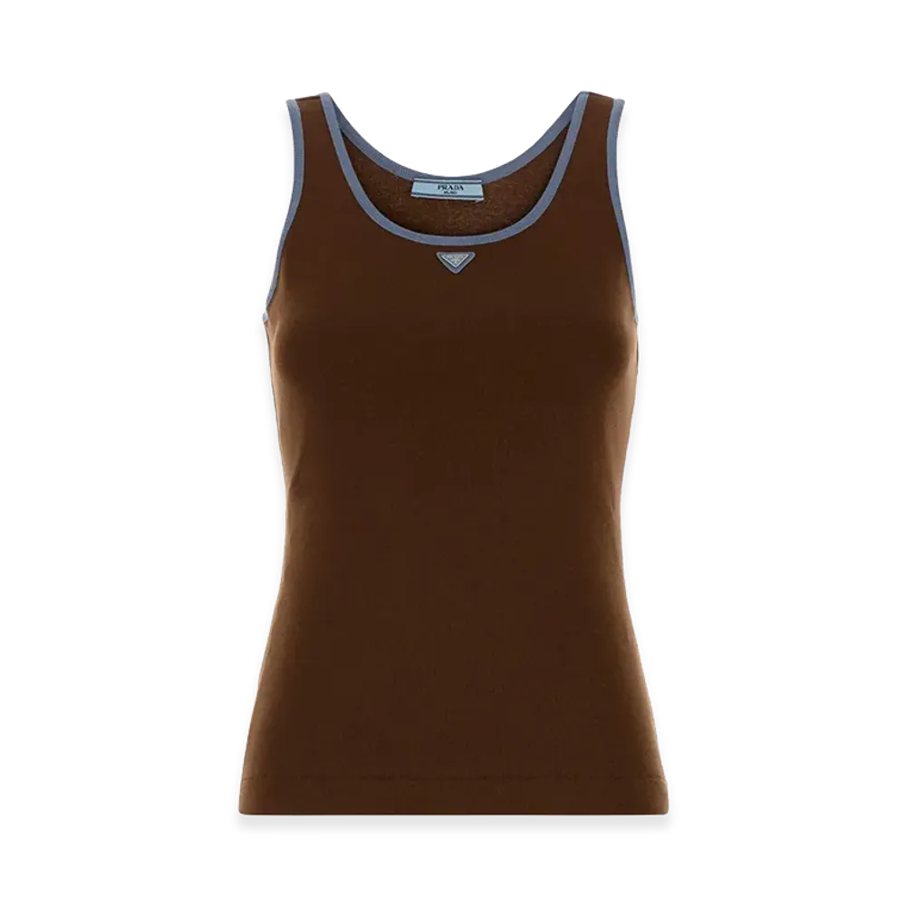 PRADA Women's Cotton Tank Top "Brown"