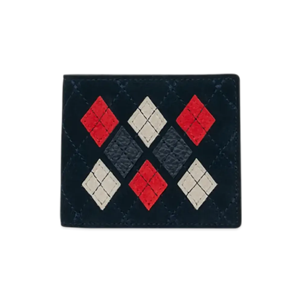 Hender Scheme Argyle Half Folded Wallet "Argyle Navy"