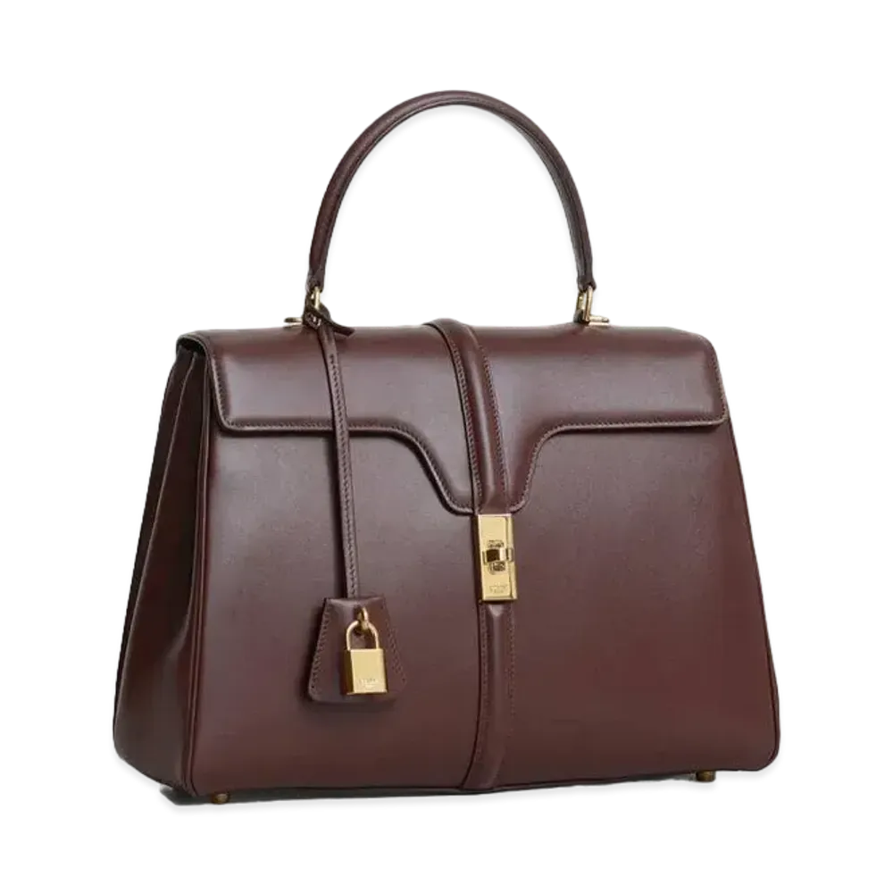 CELINE Medium 16 Bag in Satinated Calfskin "Brown"