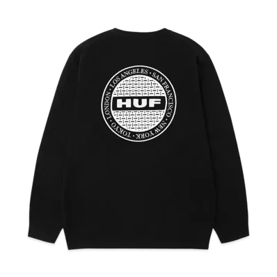 HUF Winter 24 Manhole Crew Sweater "Black"