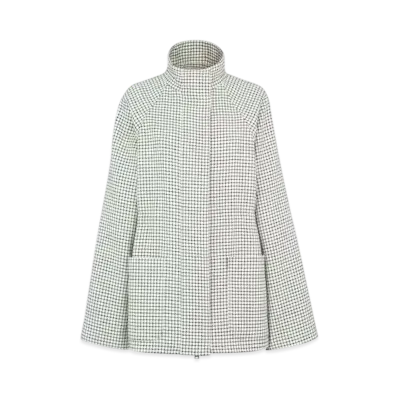 FENDI Women's Blouson Check Wool Jacket "White"