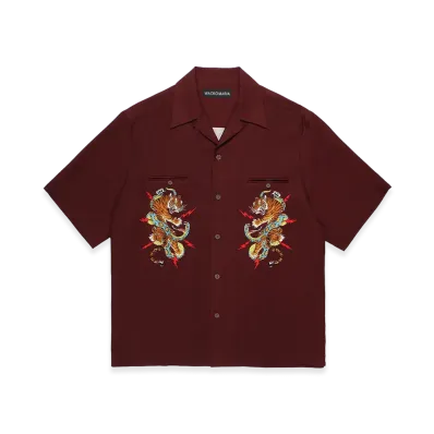 WACKO MARIA Tim Lehi / 50's Open Collar Shirt "Burgundy"